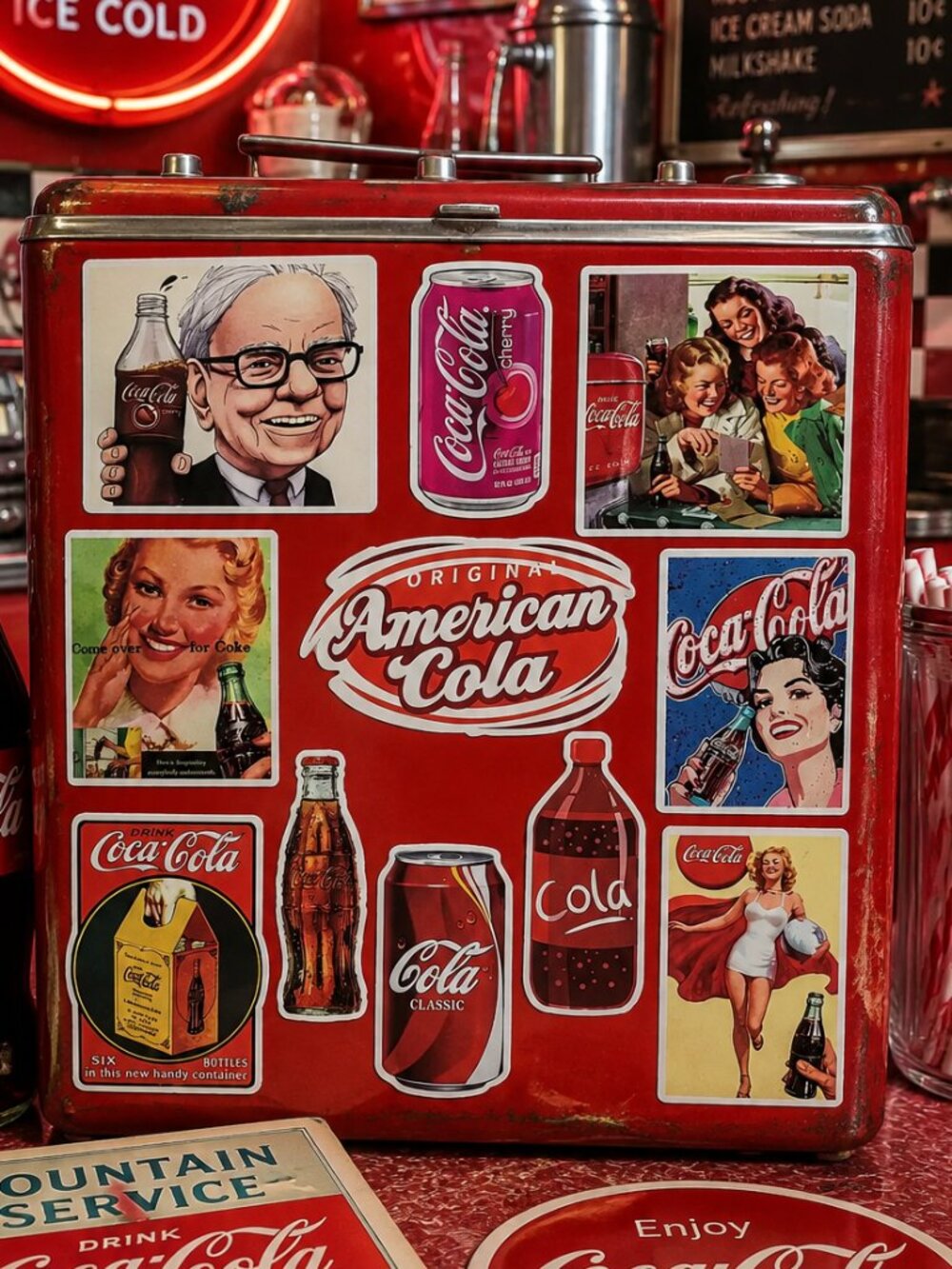 Vintage Coca-Cola Sticker Pack 11pc Retro Coke Advertising Cherry Cola Decals